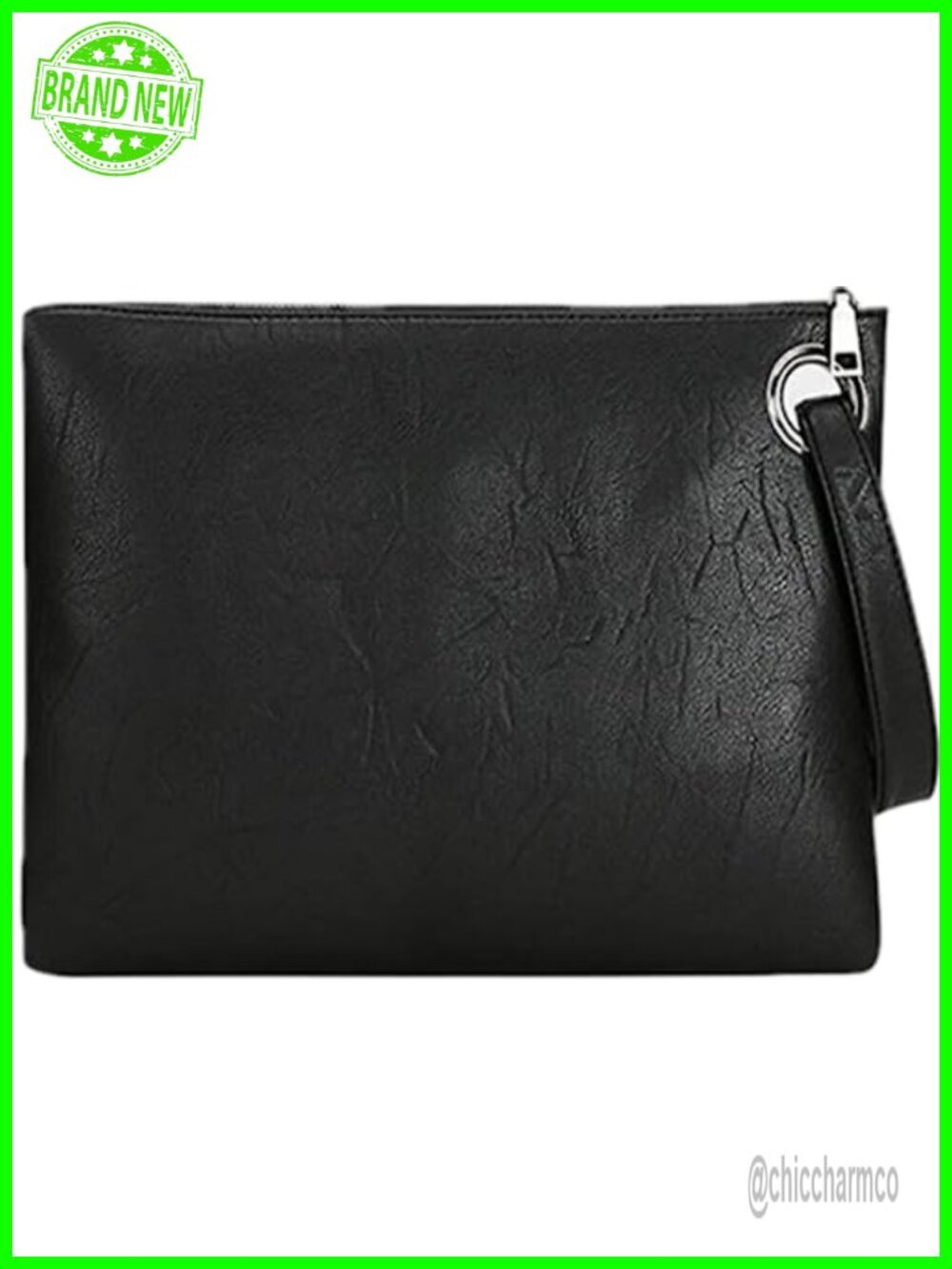 Soft PU Leather Envelope Clutch Wristlet Evening Bag Oversize